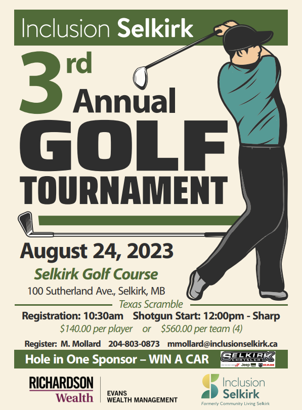 Inclusion Selkirk 3rd Annual Golf Tournament Poster